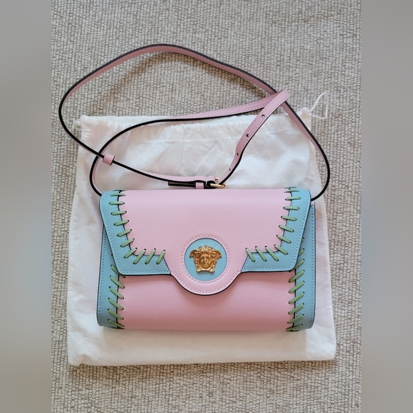 Versace La Medusa Two-Tone Leather Crossbody Bag NWT - Picture 6 of 15